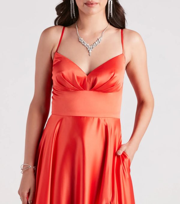 Gillian Formal Satin A-Line Dress - Image 7