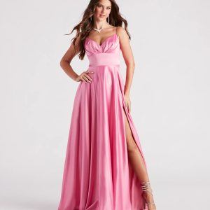 Gillian Formal Satin A-Line Dress