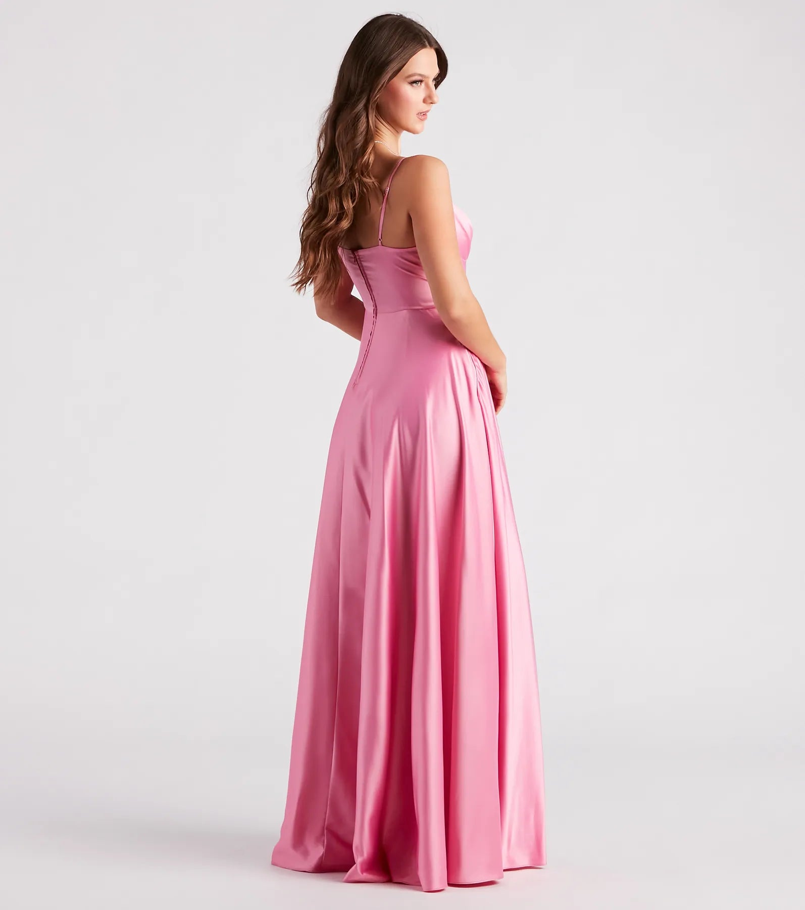 Gillian Formal Satin A-Line Dress - Image 2