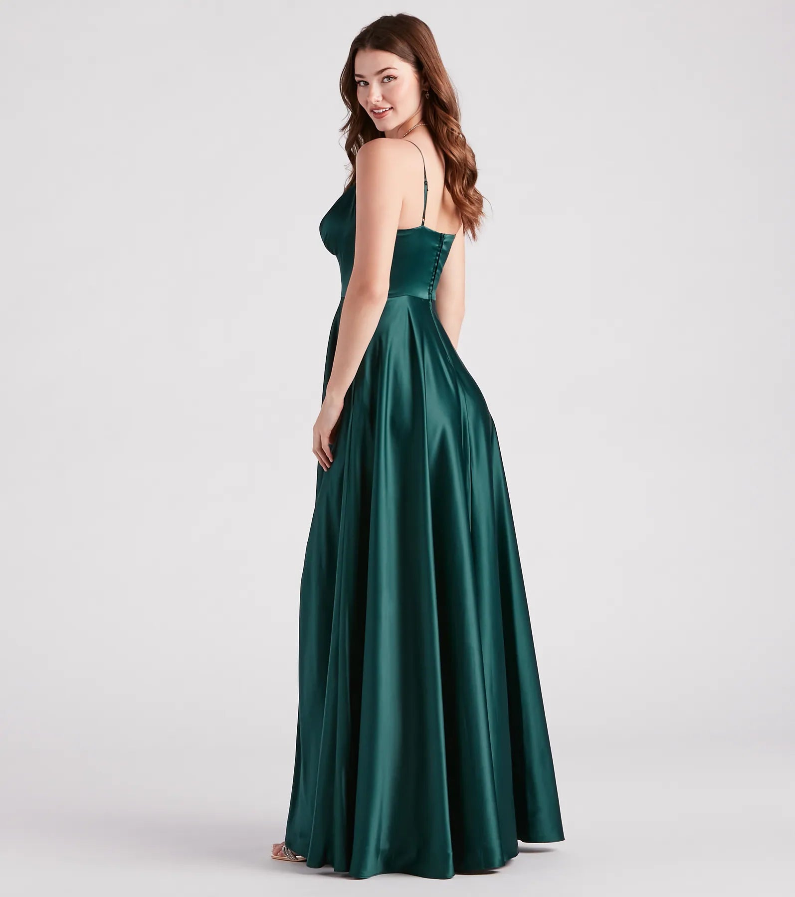 Gillian Formal Satin A-Line Dress - Image 9
