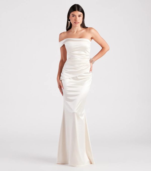 Zoey Formal One-Shoulder Satin Mermaid Dress - Image 5