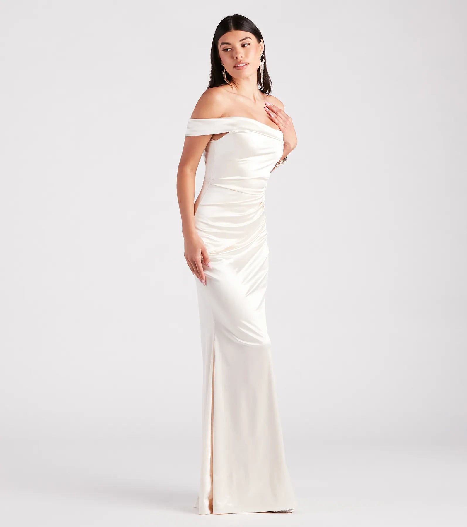 Zoey Formal One-Shoulder Satin Mermaid Dress - Image 7