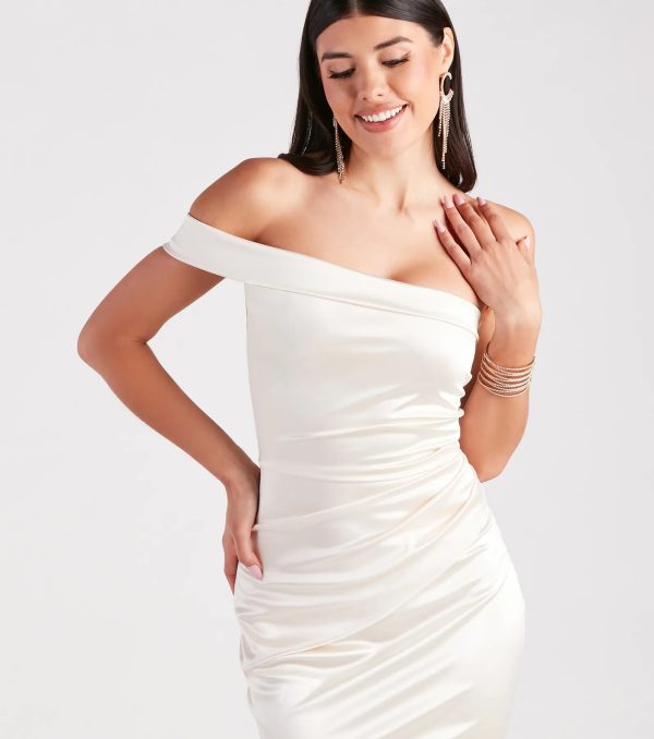 Zoey Formal One-Shoulder Satin Mermaid Dress - Image 8