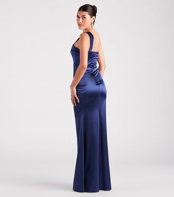 Kathie Formal Satin One-Shoulder Dress - Image 6