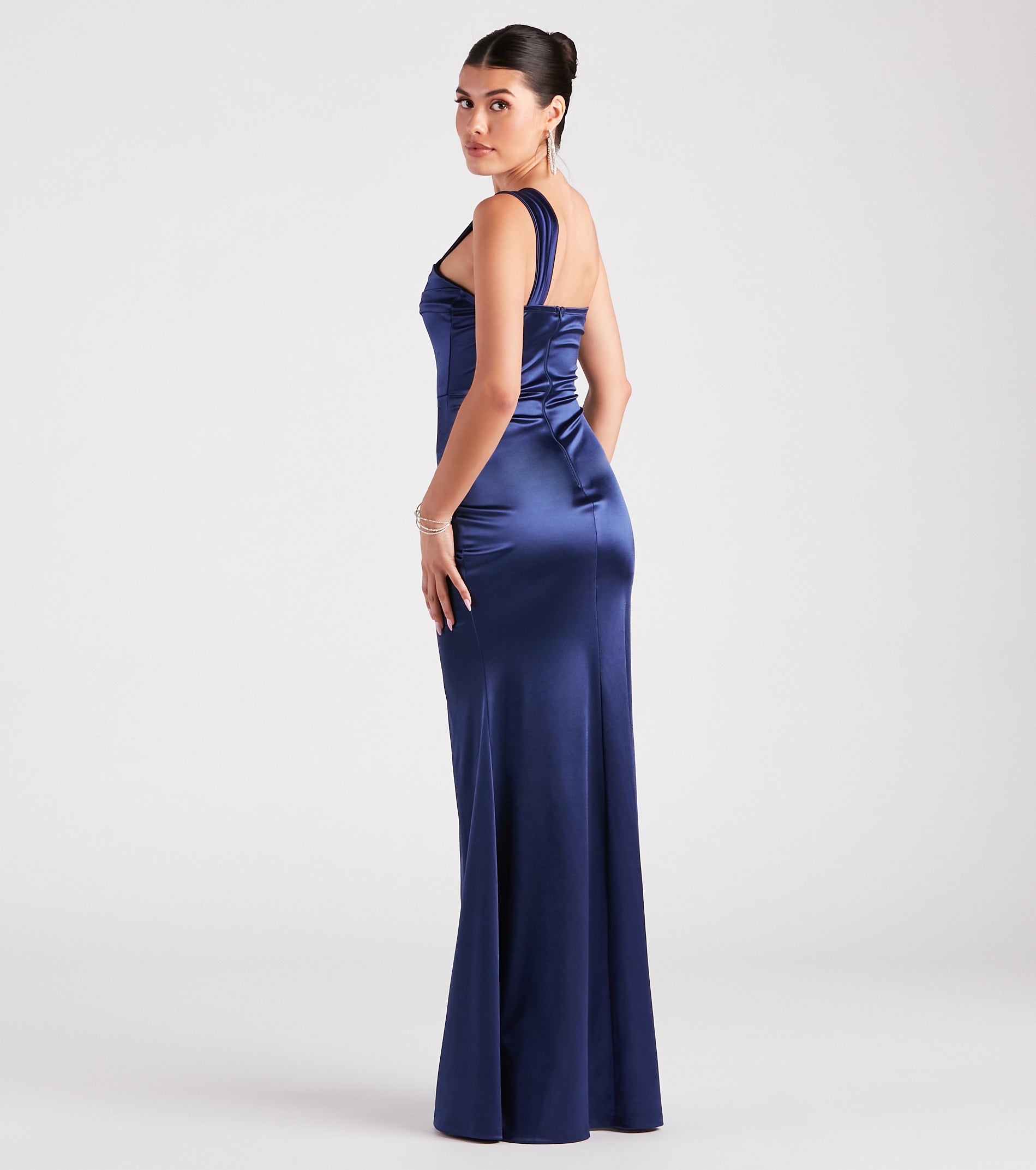 Kathie Formal Satin One-Shoulder Dress - Image 6