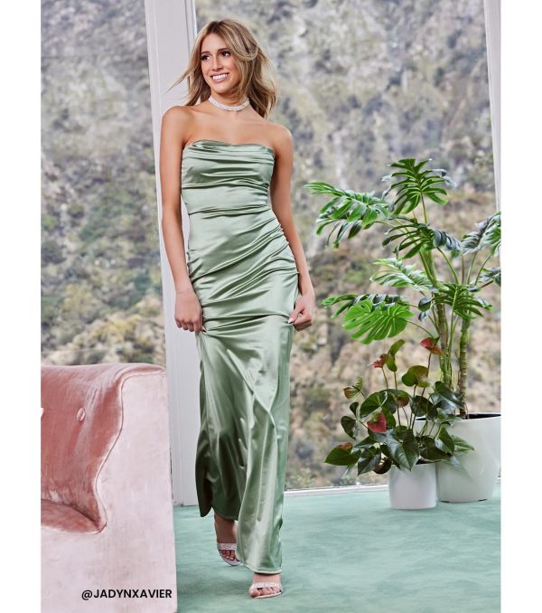 Priscilla Formal Satin Strapless Mermaid Dress - Image 5