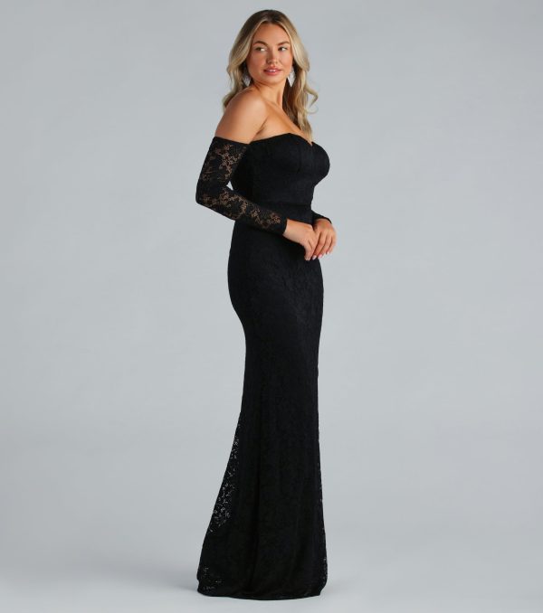 Sammy Formal Lace Off-The-Shoulder Mermaid Dress - Image 3