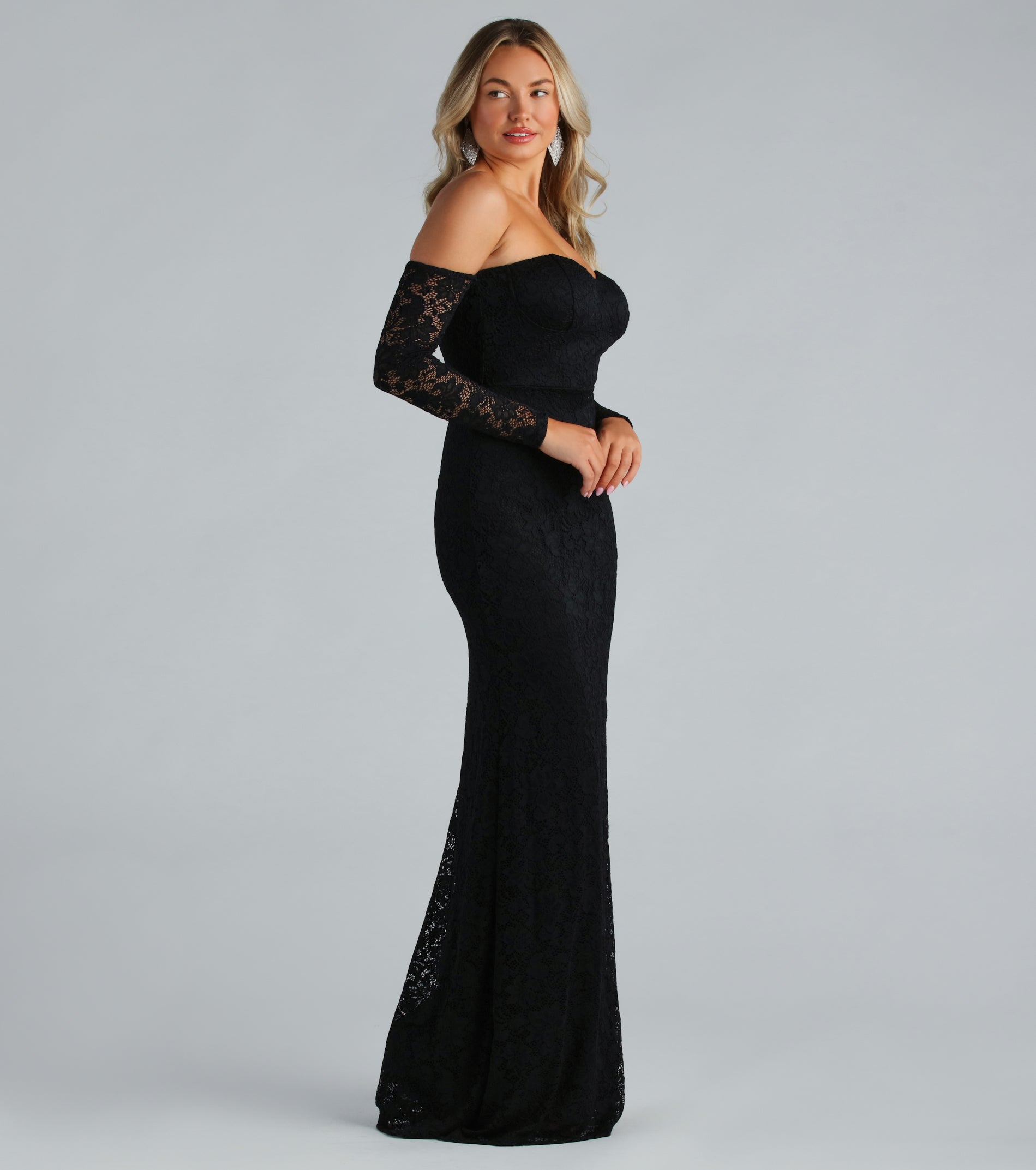 Sammy Formal Lace Off-The-Shoulder Mermaid Dress - Image 3