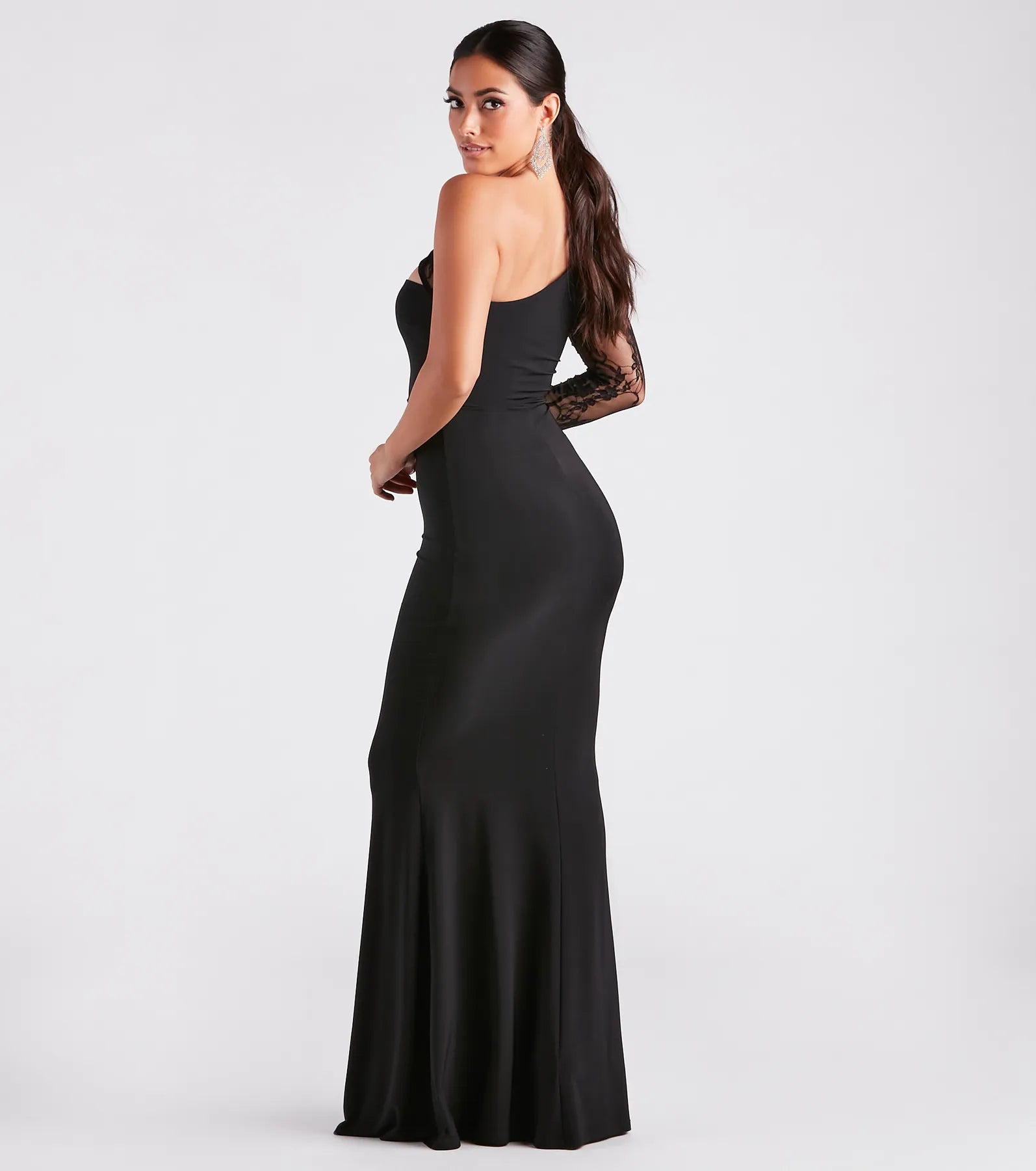 Magnolia Formal Lace One Shoulder Mermaid Dress - Image 2