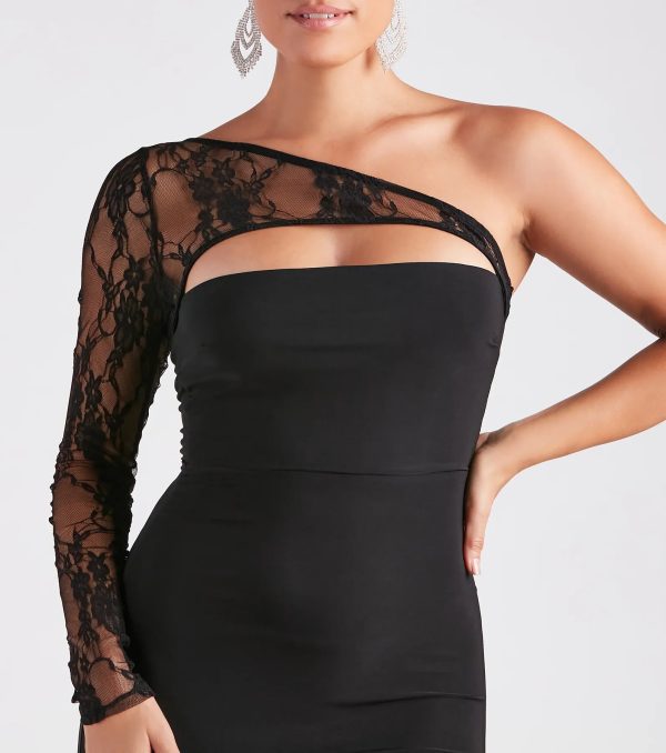 Magnolia Formal Lace One Shoulder Mermaid Dress - Image 4
