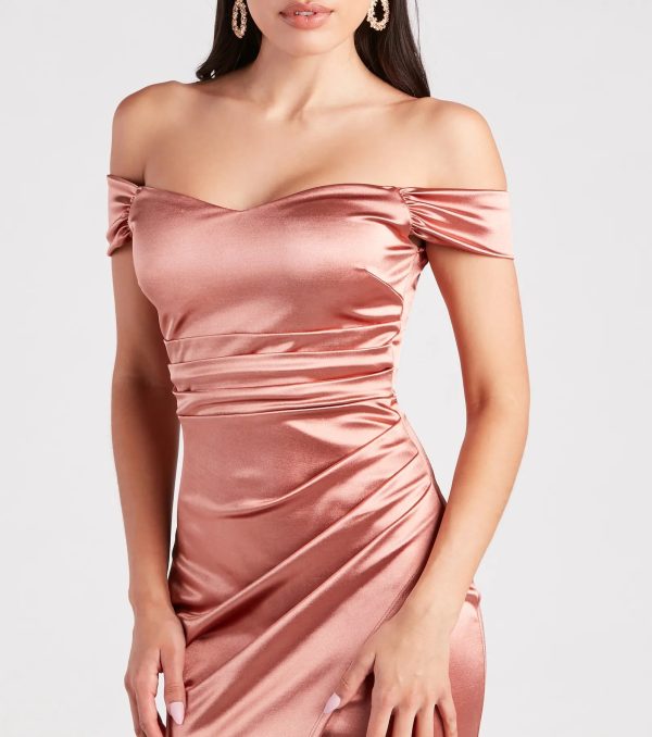 Valencia Formal Off-The-Shoulder Wrap Dress - Image 20