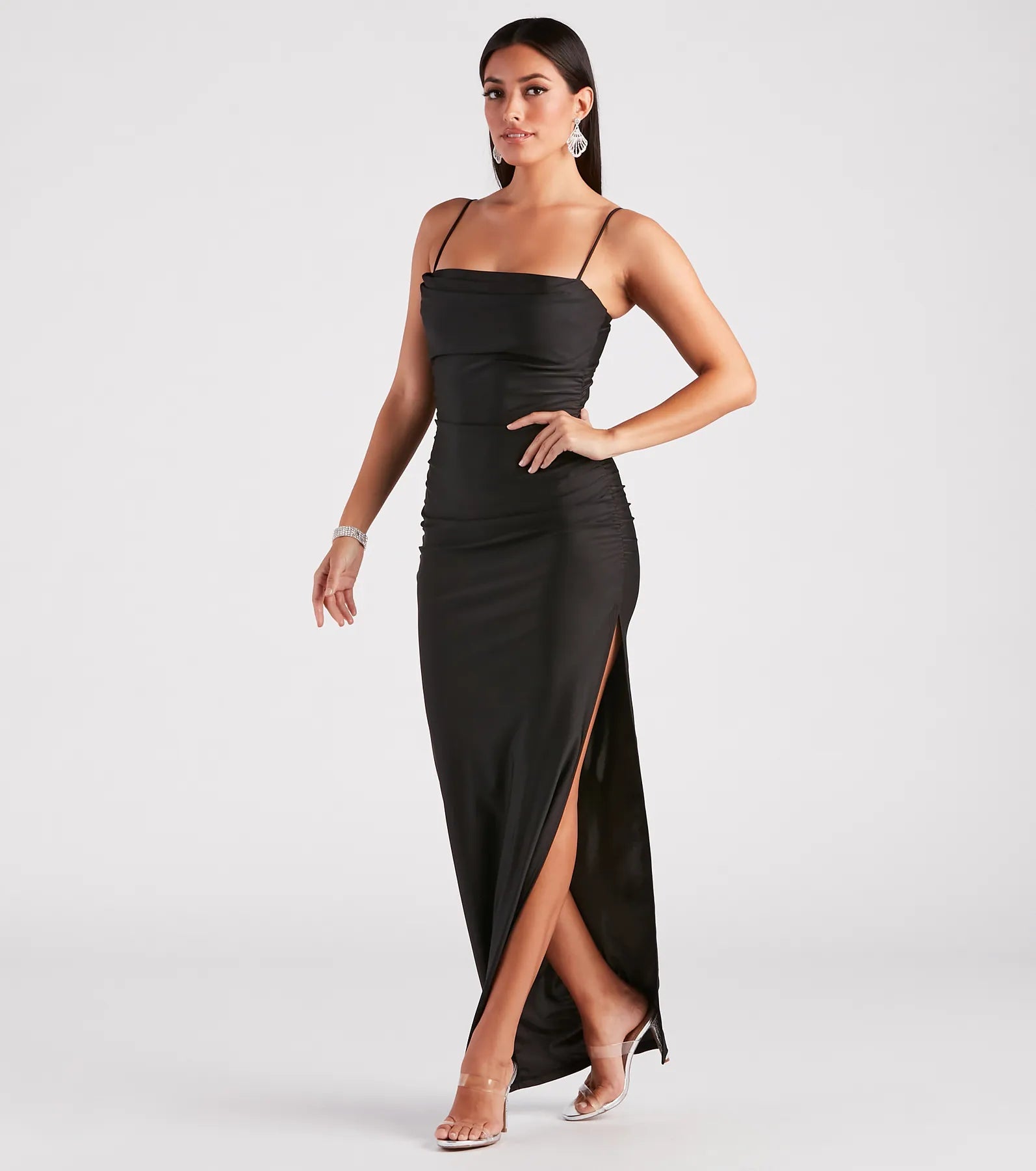 Ella Cowl Neck Satin Dress - Image 21