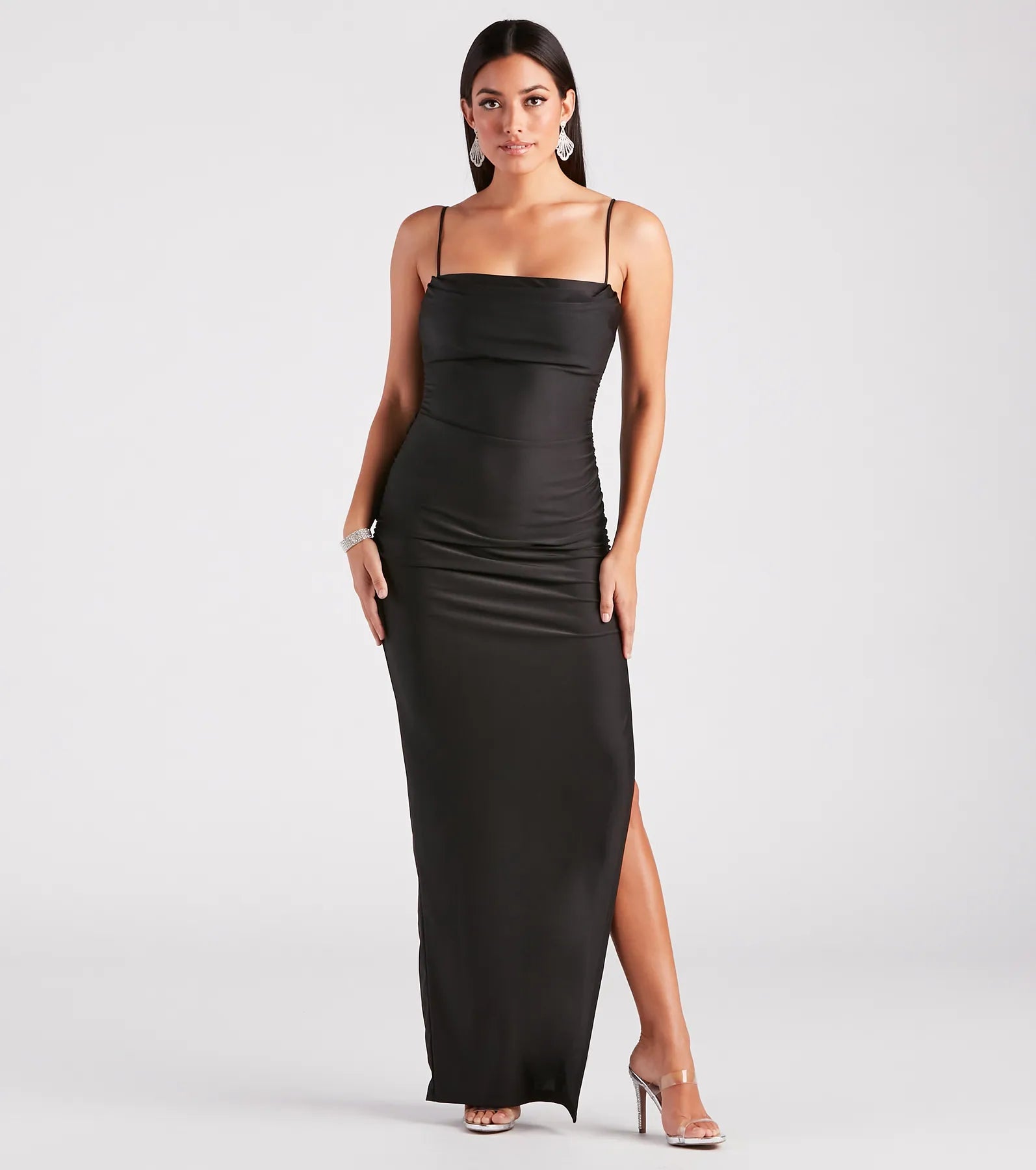 Ella Cowl Neck Satin Dress - Image 23
