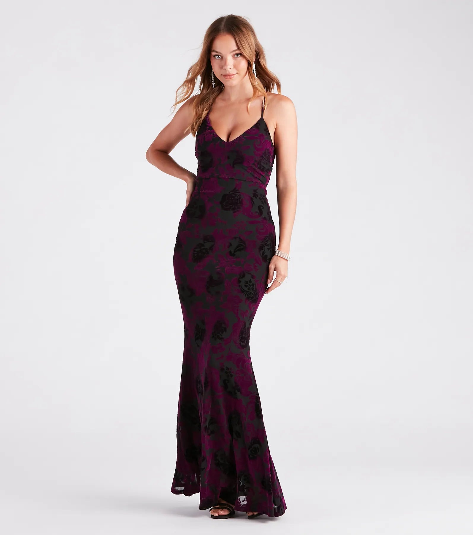 Eloise Formal Velvet Lace-Up Mermaid Dress - Image 5