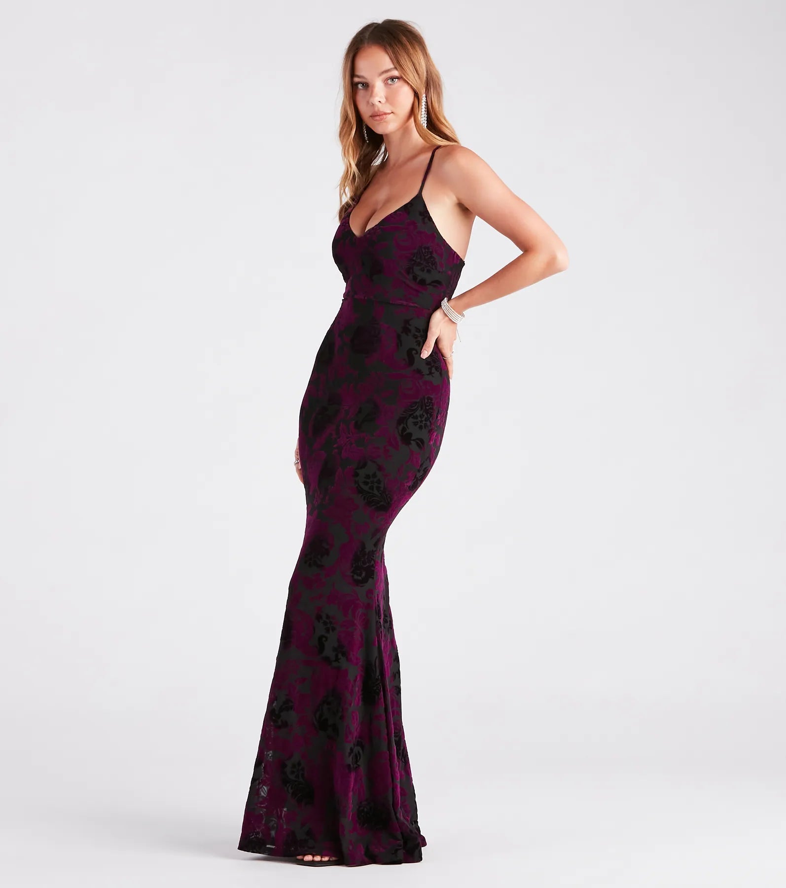 Eloise Formal Velvet Lace-Up Mermaid Dress - Image 7