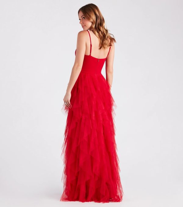 Ruth Formal Lace Tulle Ruffled Dress - Image 6
