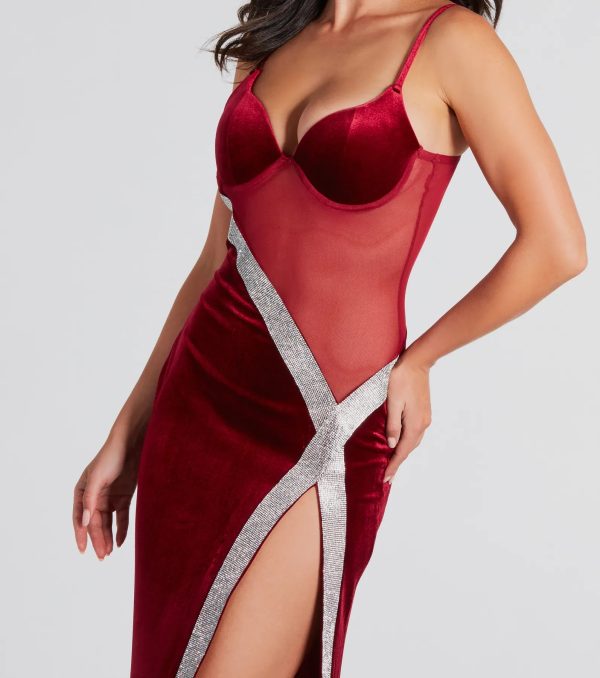 Corrie Formal Velvet Mesh Dress - Image 8