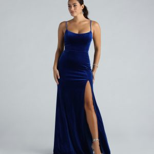 Susan Formal Velvet Lace-Up A-Line Dress