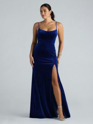 Susan Formal Velvet Lace-Up A-Line Dress