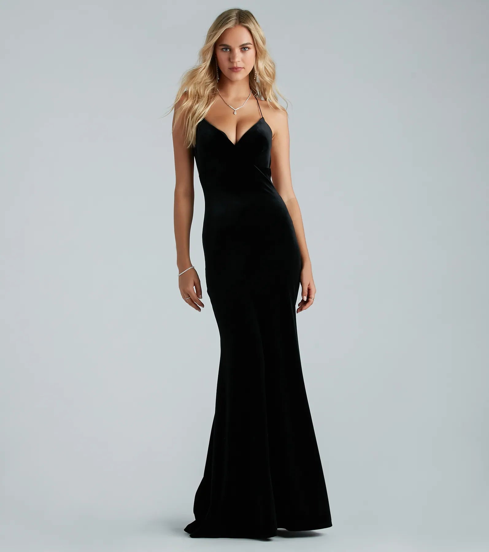 Brenda Formal Velvet Strappy Mermaid Dress - Image 5
