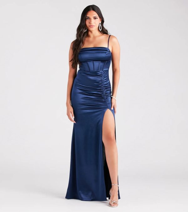 Sandra Formal Satin Corset Mermaid Dress - Image 13