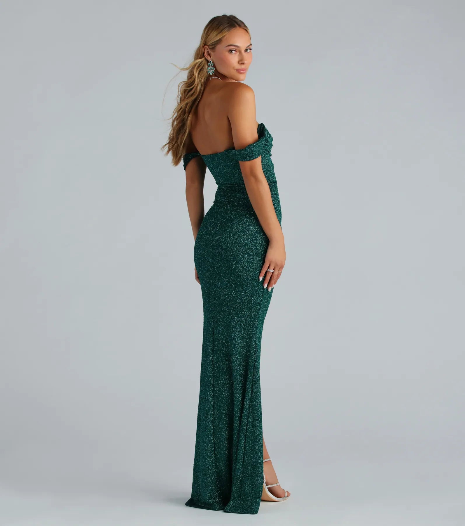 Airlie Formal Glitter Off-The-Shoulder Dress - Image 2