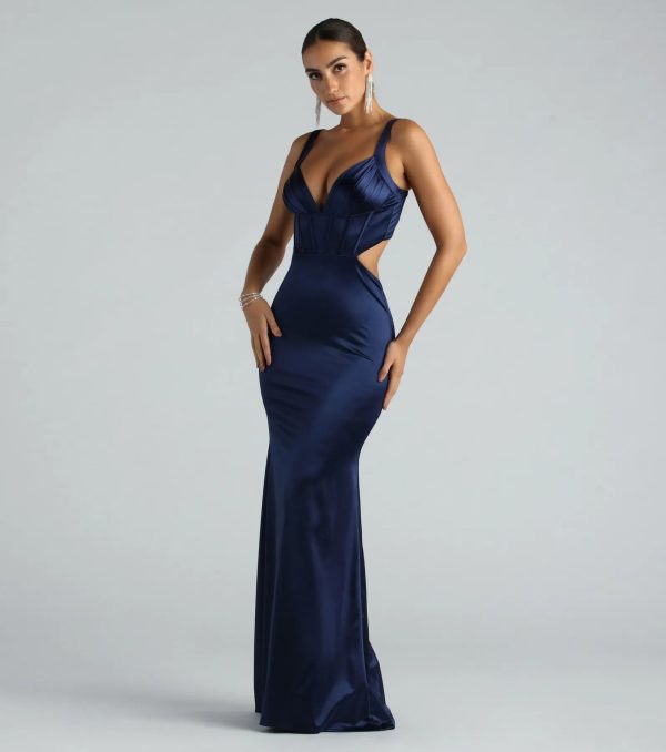 Sloane Satin Corset Formal Dress - Image 15
