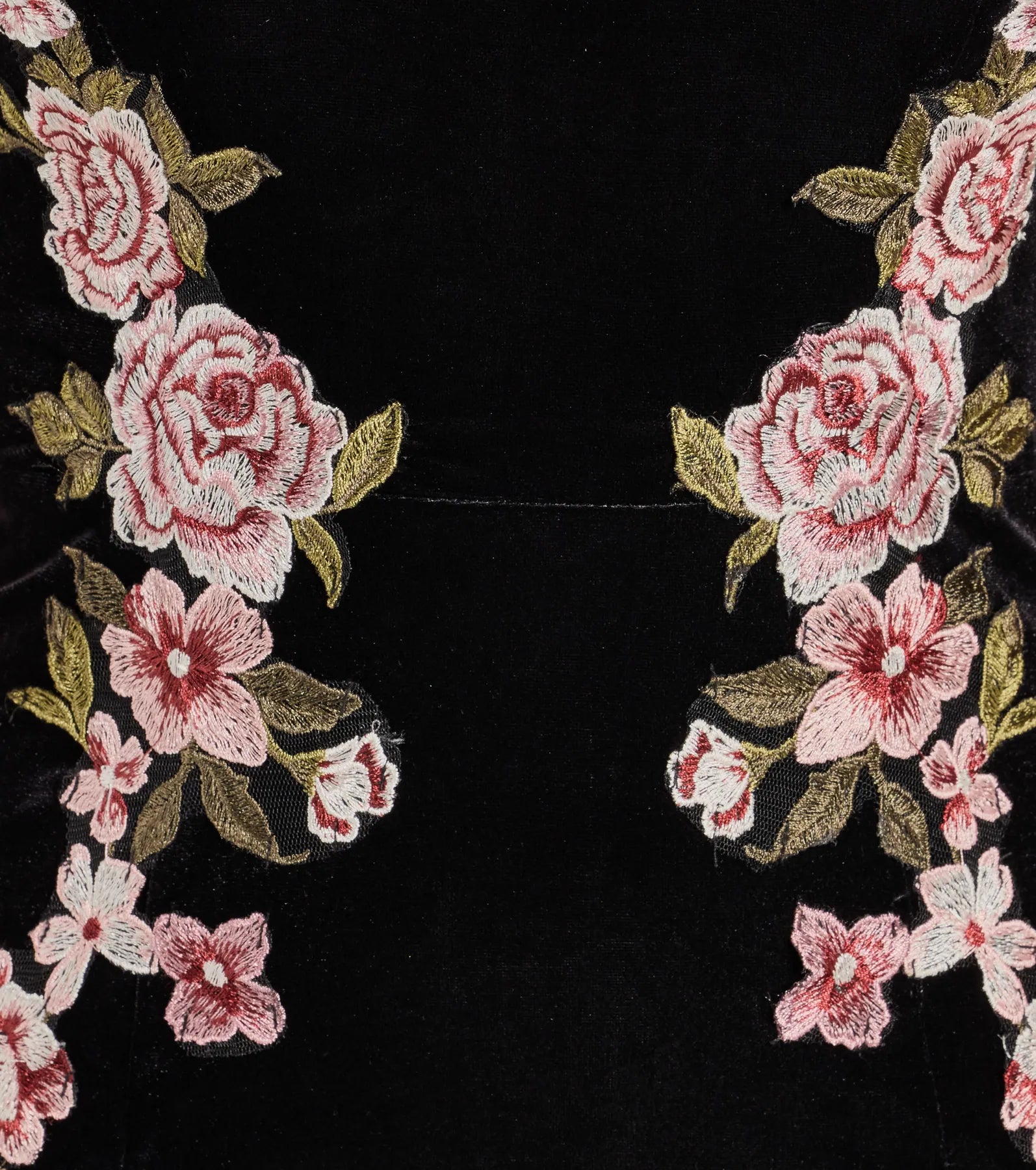 Angelica Floral Applique Velvet Mermaid Dress - Image 3