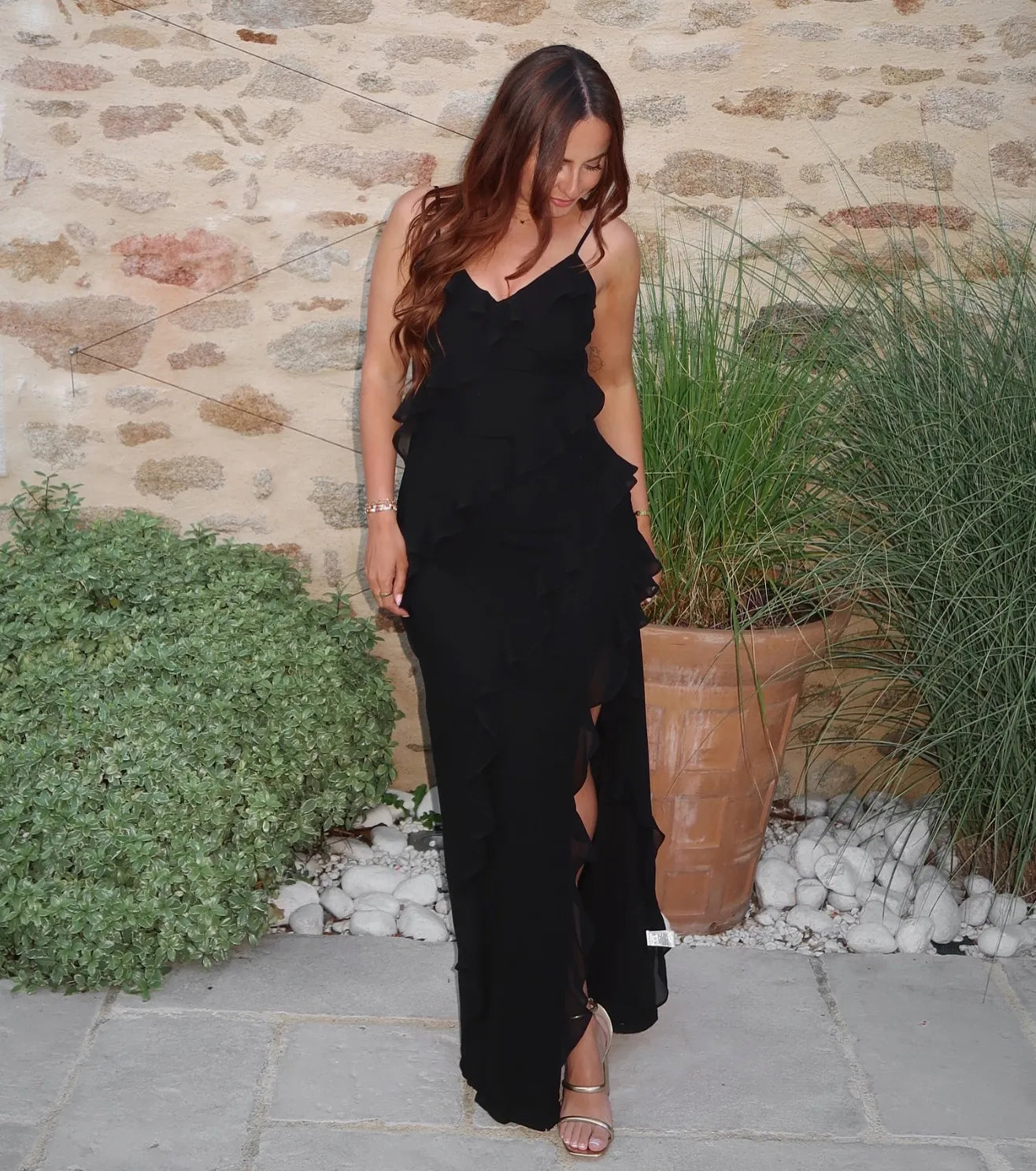 Melrose Formal Mesh Ruffle Mermaid Dress - Image 5