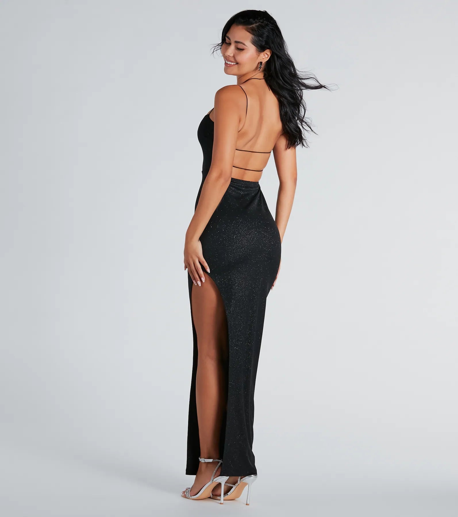 Mckayla Formal Glitter Strappy Back Dress - Image 10