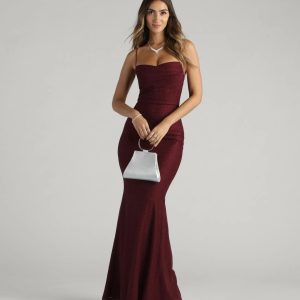 Addison Glitter Mesh Formal Dress