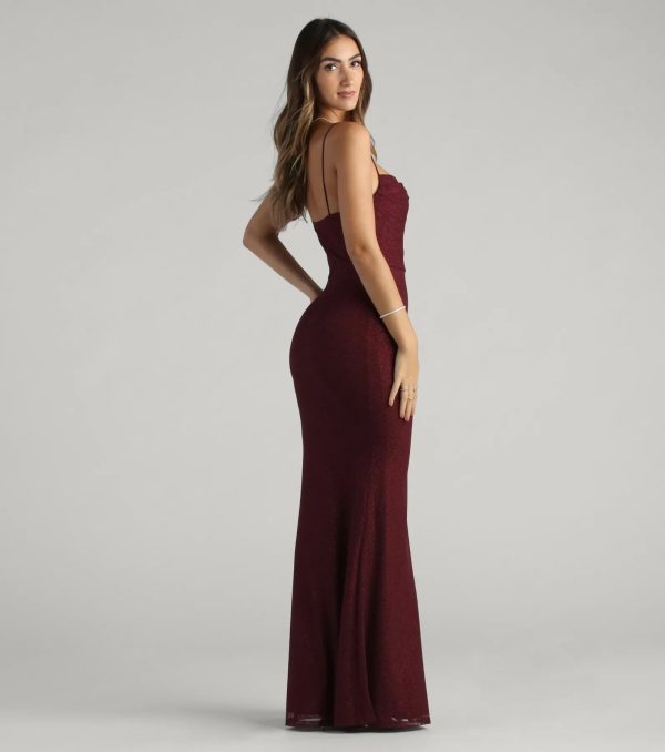 Addison Glitter Mesh Formal Dress - Image 2