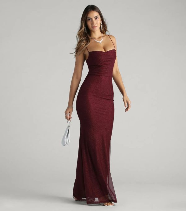 Addison Glitter Mesh Formal Dress - Image 3