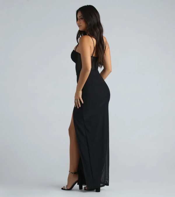 Jill Formal Mesh Bustier Slim Long Dress - Image 6