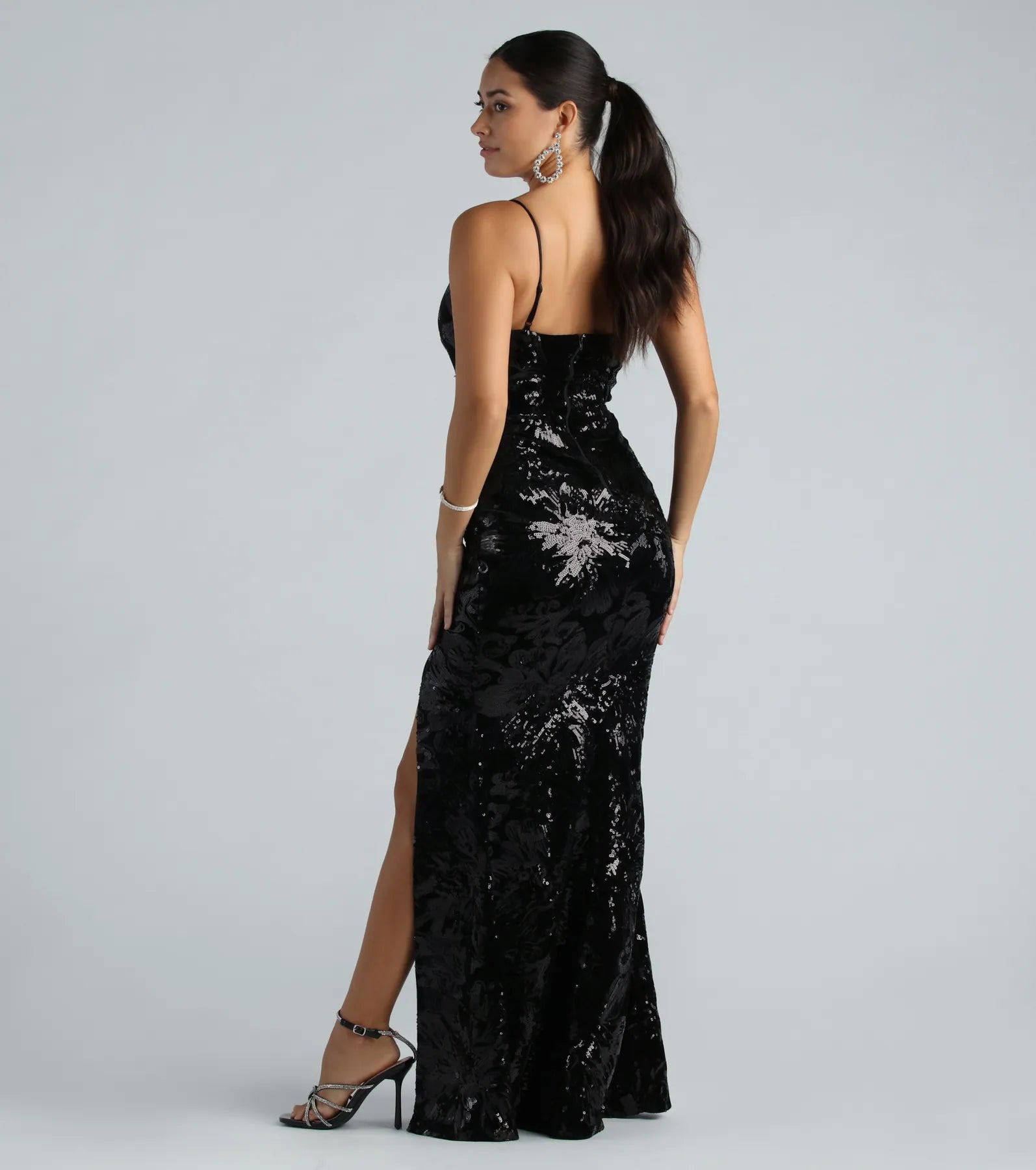 Sandy Formal Velvet Sequin Mermaid Dress - Image 2