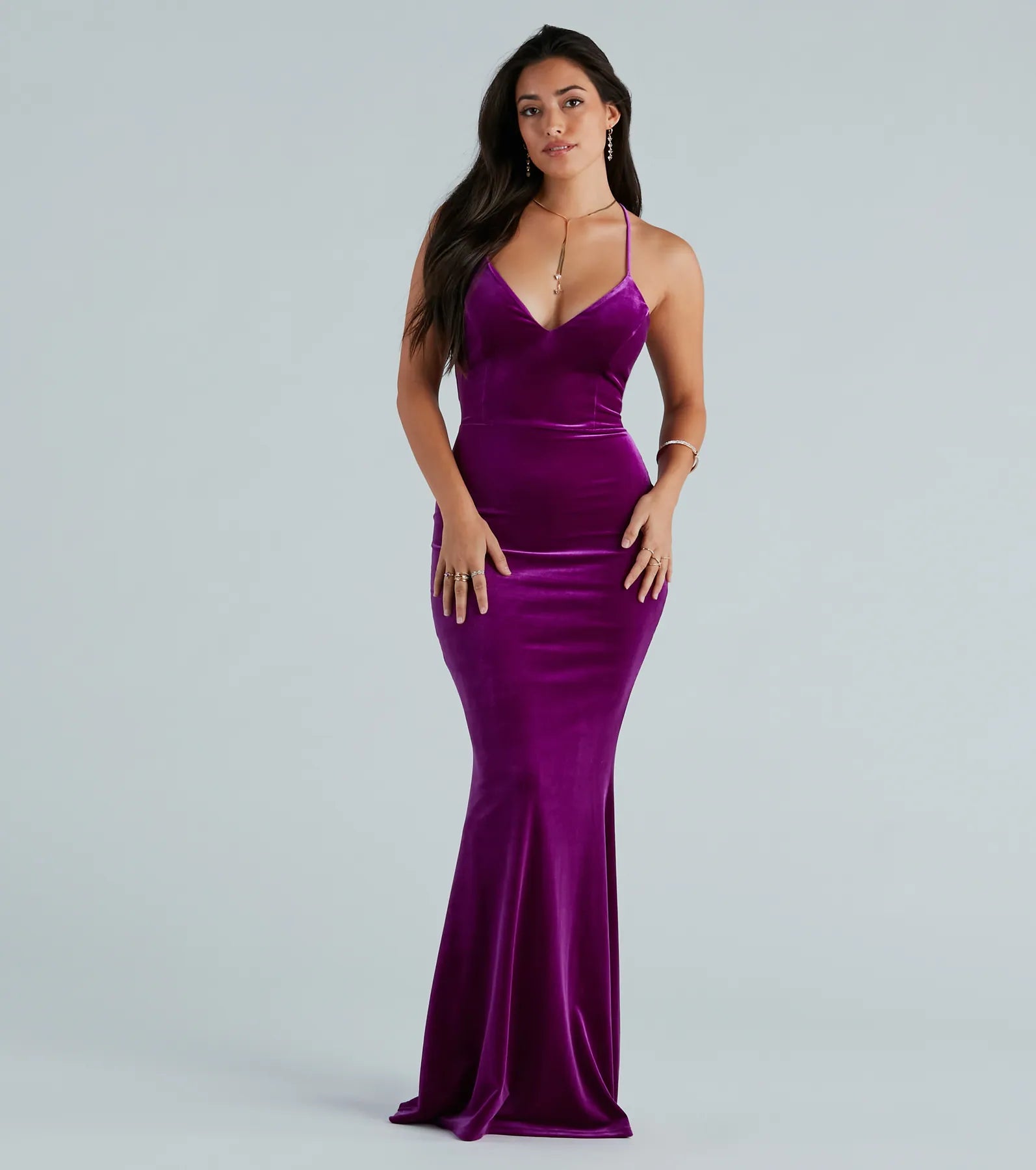 Kristine Formal Velvet Mermaid Long Dress - Image 2