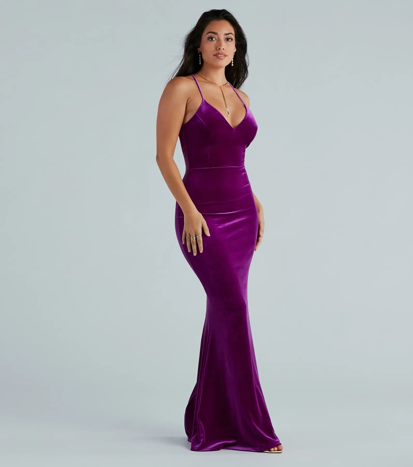 Kristine Formal Velvet Mermaid Long Dress - Image 3