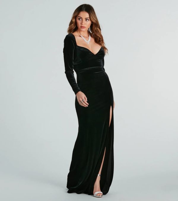 Avril Formal Velvet Mermaid Long Dress - Image 3