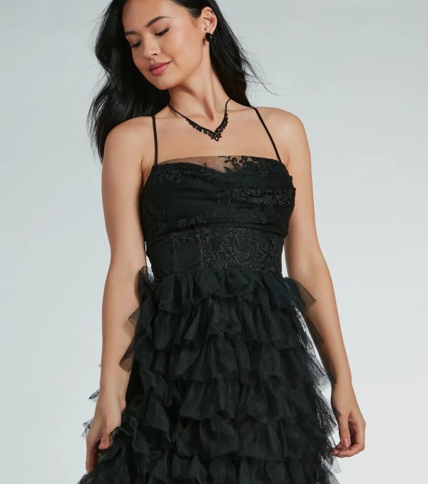 Rita Formal Lace Tulle A-Line Long Dress - Image 3