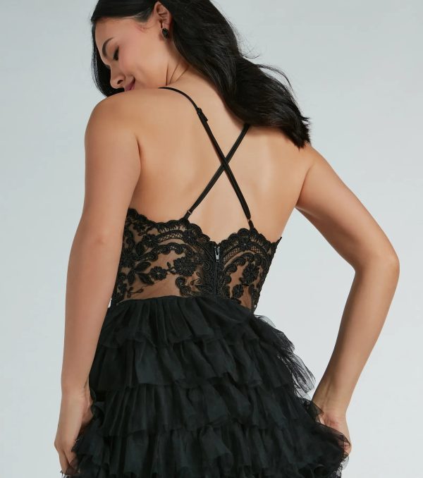 Rita Formal Lace Tulle A-Line Long Dress - Image 4