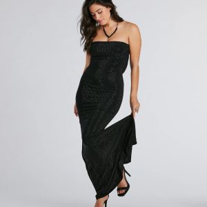 Ana Formal Rhinestone Cowl Back Long Dress