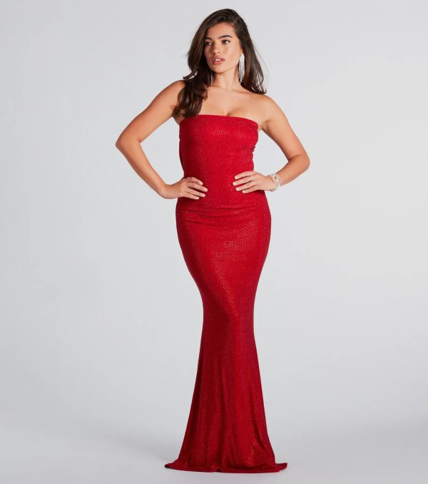 Ana Formal Rhinestone Cowl Back Long Dress - Image 5