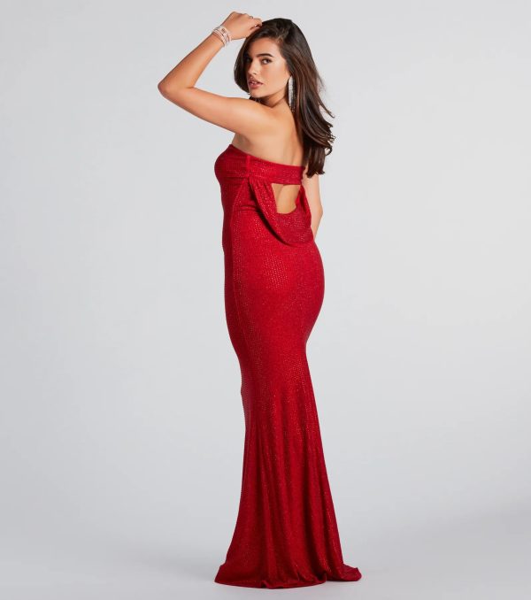 Ana Formal Rhinestone Cowl Back Long Dress - Image 6