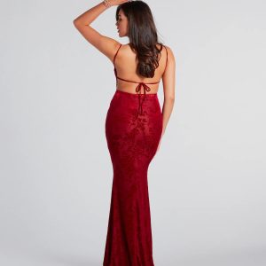 Daniela Velvet Open Back Mermaid Dress
