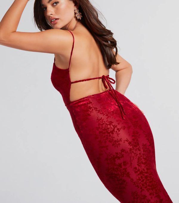 Daniela Velvet Open Back Mermaid Dress - Image 3