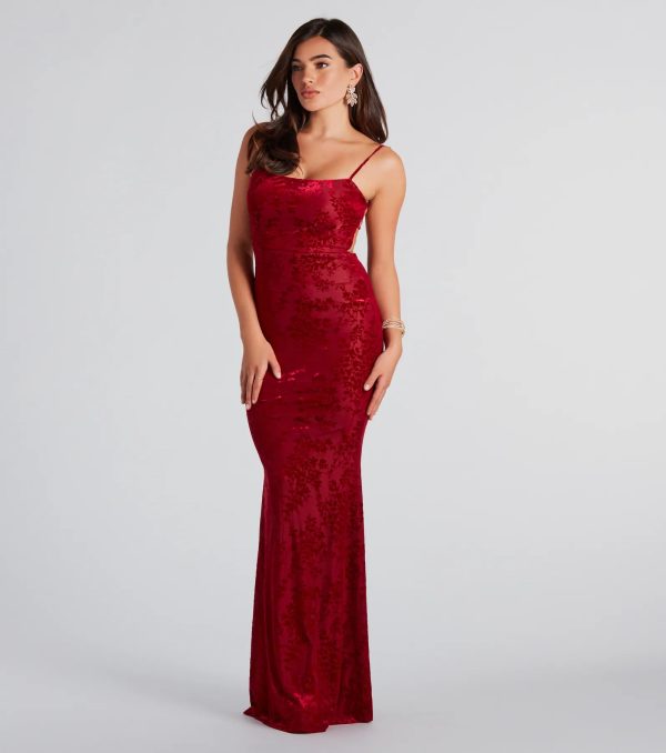 Daniela Velvet Open Back Mermaid Dress - Image 4