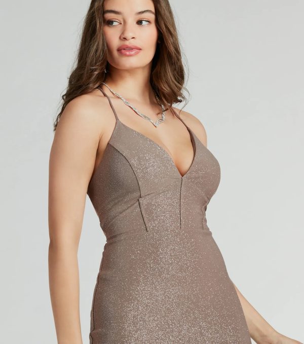 Sariah Lace-Up Glitter Knit Mermaid Dress - Image 6