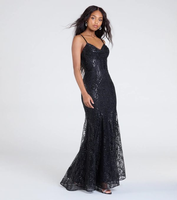 Anna Bustier Mermaid Glitter Sequin Formal Dress - Image 5