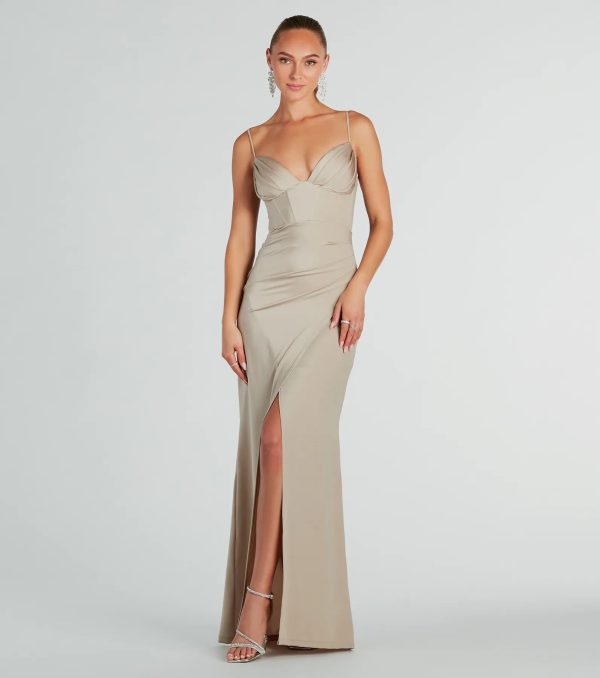 Kylie Formal Knit Corset Mermaid Long Dress - Image 5