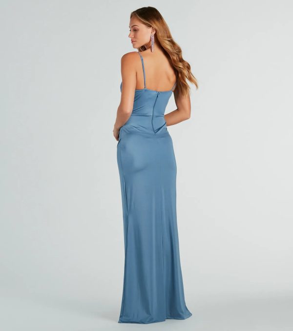 Kylie Formal Knit Corset Mermaid Long Dress - Image 2